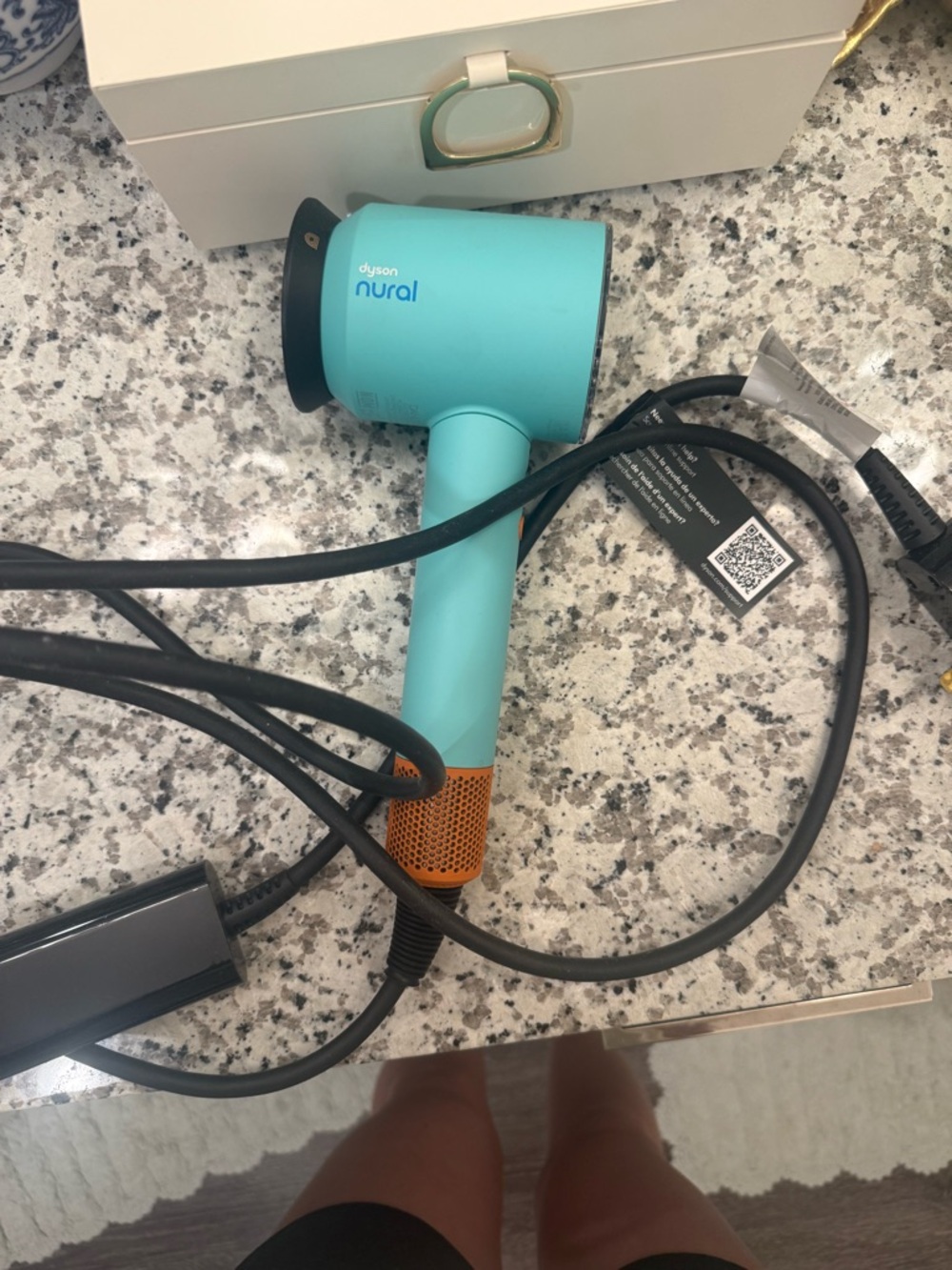 Dyson Nural Hair Dryer in Teal with Orange Accents
